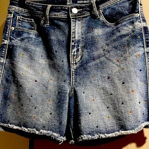NY&C high waisted bling front shorts marked sz 12. But fit like 8